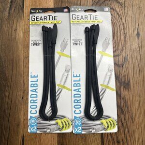 Nite Ize  Gear Tie Cordable  18 in. L Black  Cable Tie  1 pk NEW 2 To a Pack Set